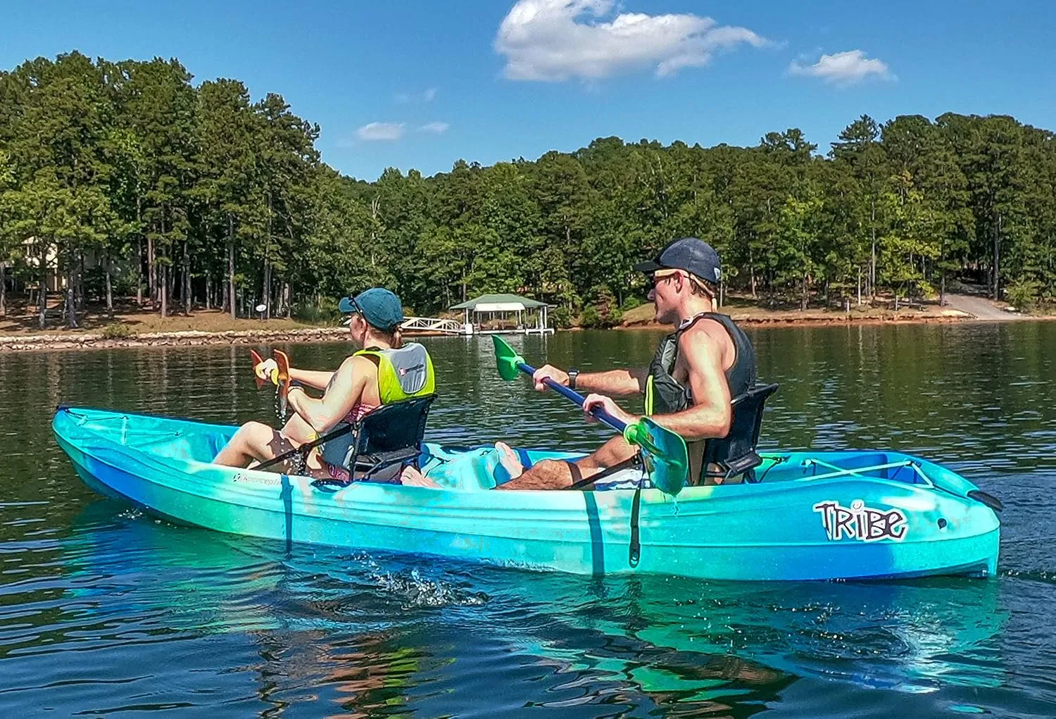 Perception Tribe 13.5 Sit on Top Tandem Kayak for All-Around Fun Large Rear Storage with Tie Downs