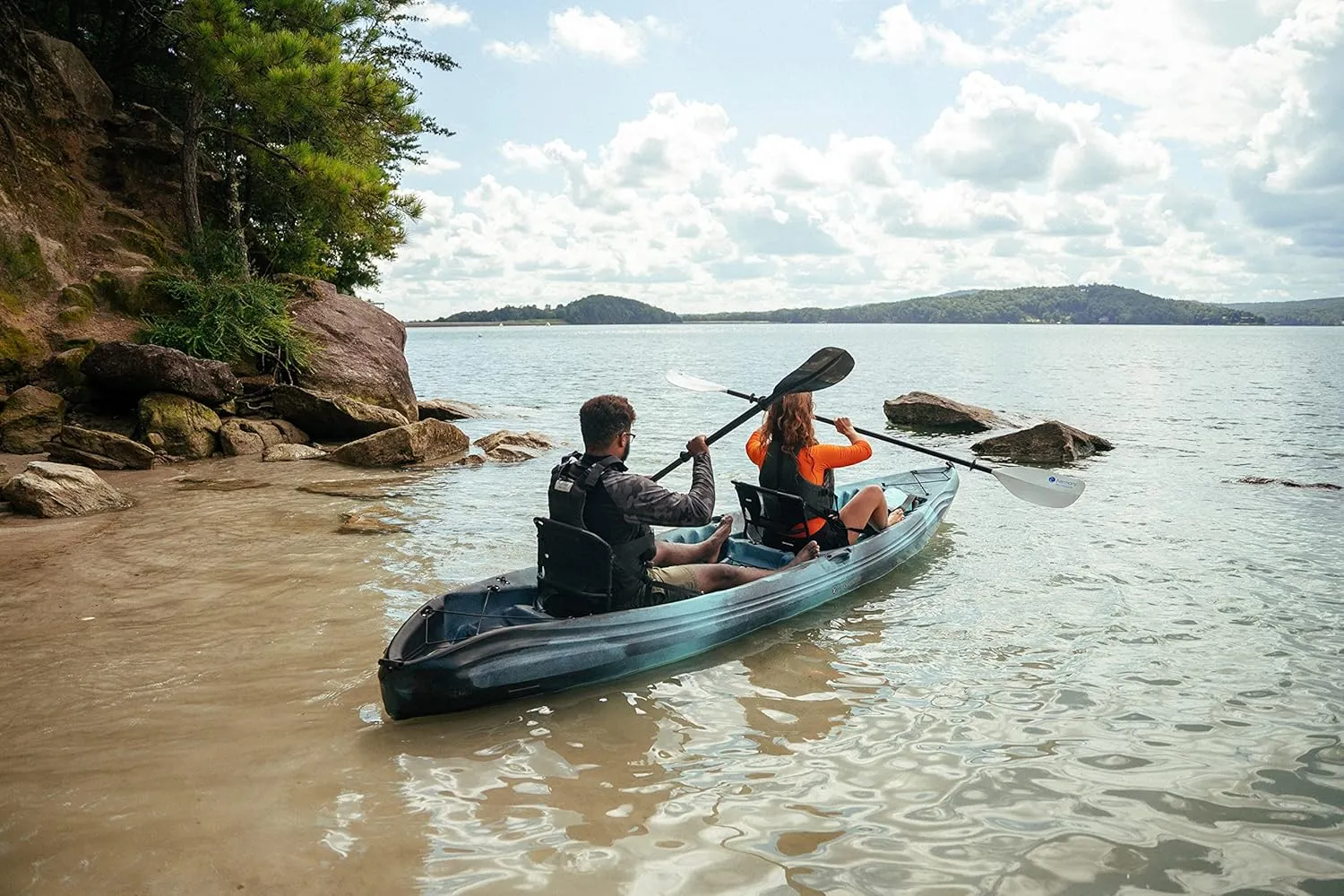 Perception Tribe 13.5 Sit on Top Tandem Kayak for All-Around Fun Large Rear Storage with Tie Downs