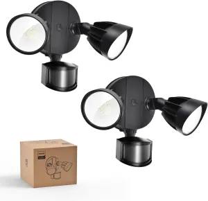 Philips 44W 4200 lm LED Security Light Outdoor w/PIR Motion Sensor, 5000K Daylight Flood Light, Waterproof, Dusk to Dawn, 2 Heads, 4 Modes(2 Packs)