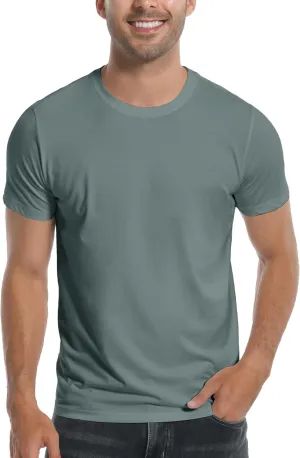 Pioneer Camp Mens Bamboo Viscose T Shirt Ultra Soft Plain Tshirts for Men Cooling Crew Neck Casual Basic Tee Shirt Undershirt