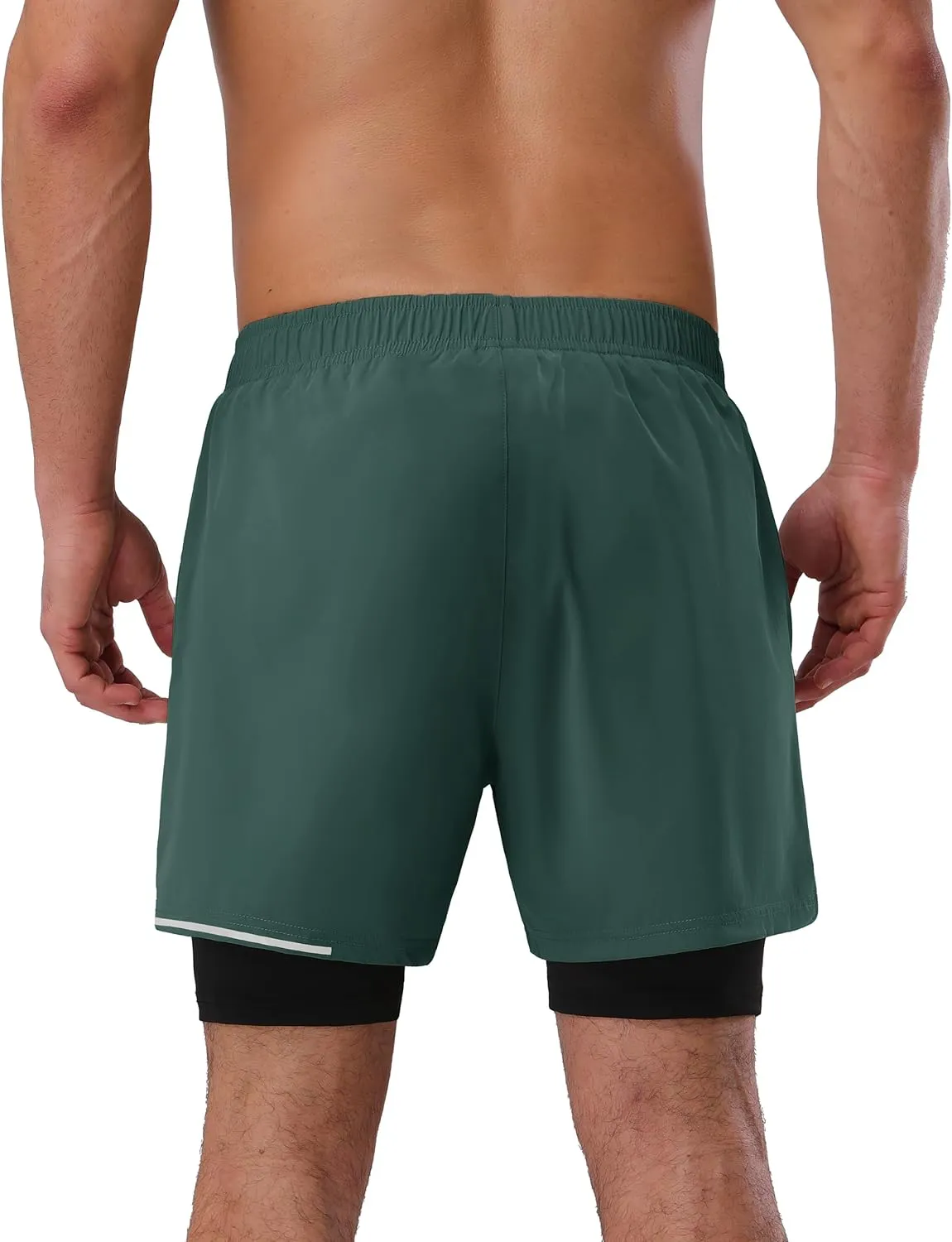 Pioneer Camp Men's Gym Running Shorts with Zipper Pockets 5 inch Inseam 2 in 1 Quick Dry Workout Athletic Shorts with Liner
