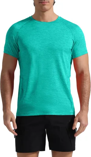 Pioneer Camp Mens Moisture Wicking Running Workout Shirt Performance Athletic T-Shirts UPF 50  Short Sleeve Active Gym Tops