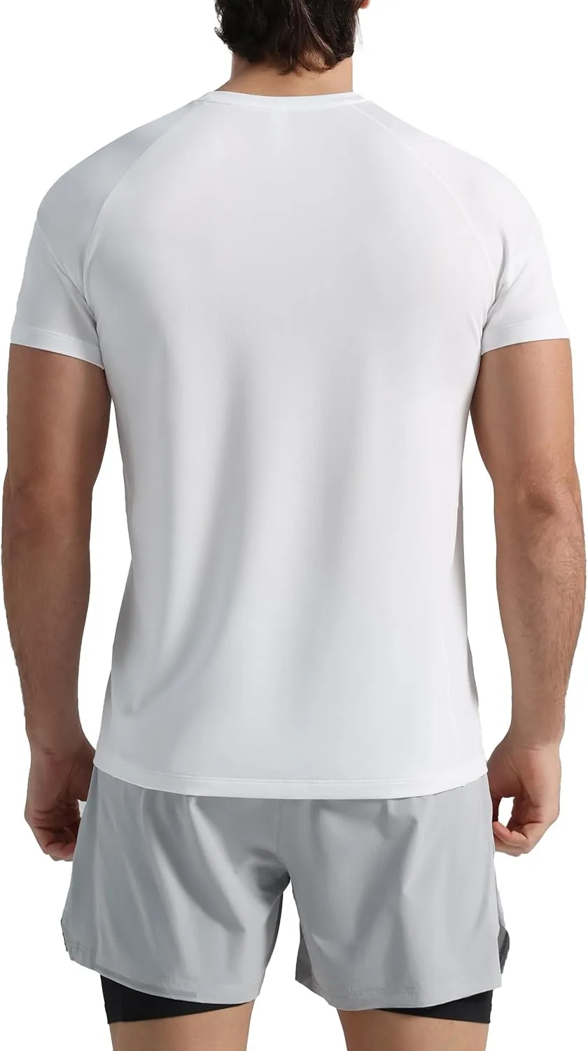 Pioneer Camp Mens Moisture Wicking Running Workout Shirt Performance Athletic T-Shirts UPF 50  Short Sleeve Active Gym Tops
