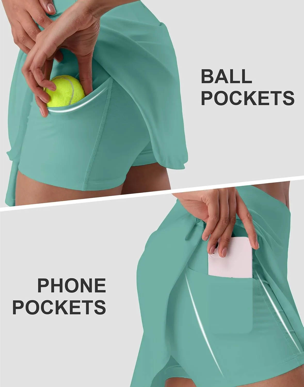 Pioneer Camp Women 18'' Tennis Skirts High Waisted Golf Skort with Shorts Pockets Athletic Long Skirts Workout Running