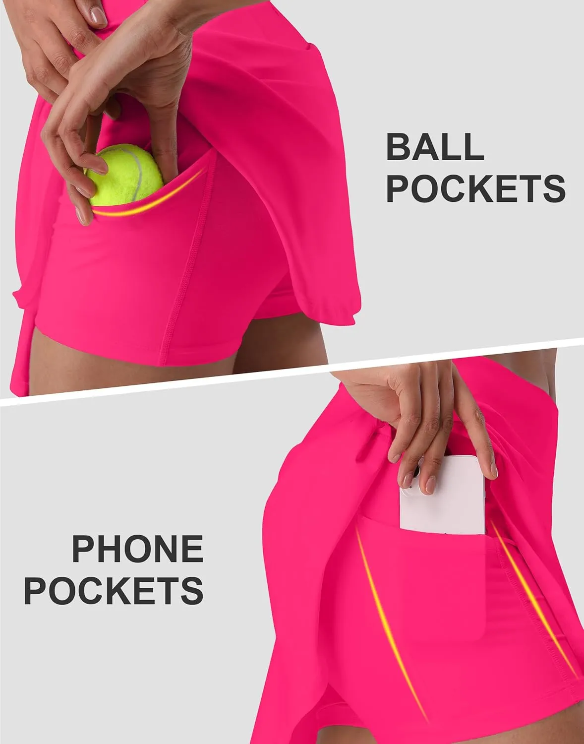 Pioneer Camp Women 18'' Tennis Skirts High Waisted Golf Skort with Shorts Pockets Athletic Long Skirts Workout Running