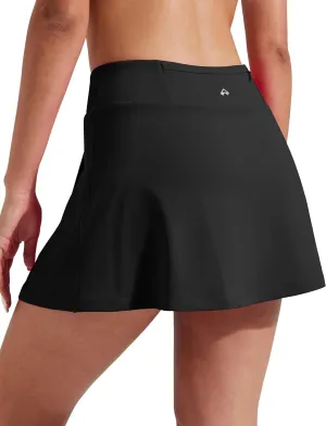 Pioneer Camp Women 18'' Tennis Skirts High Waisted Golf Skort with Shorts Pockets Athletic Long Skirts Workout Running