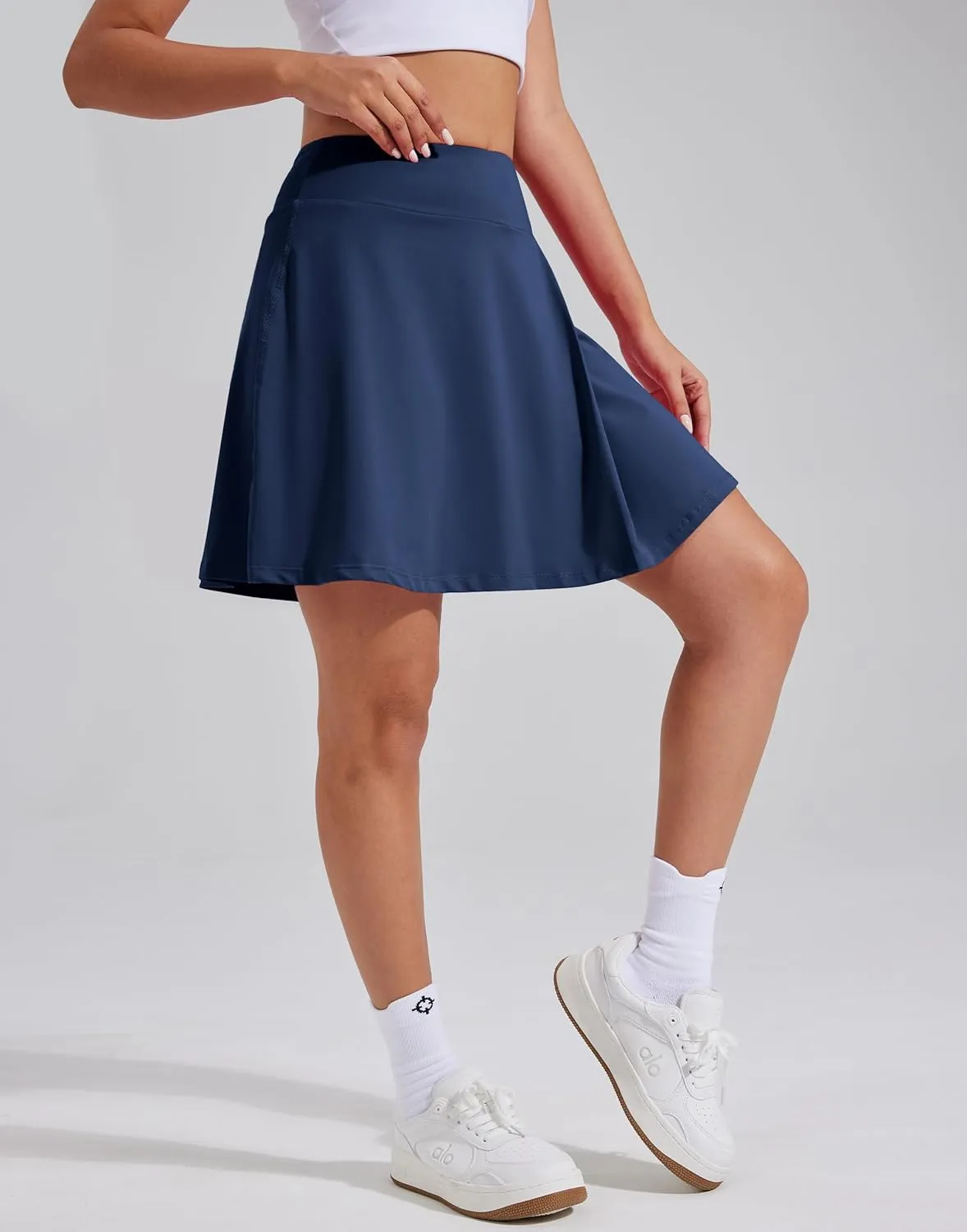 Pioneer Camp Women 18'' Tennis Skirts High Waisted Golf Skort with Shorts Pockets Athletic Long Skirts Workout Running