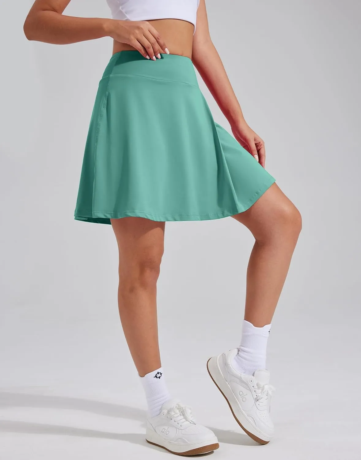 Pioneer Camp Women 18'' Tennis Skirts High Waisted Golf Skort with Shorts Pockets Athletic Long Skirts Workout Running