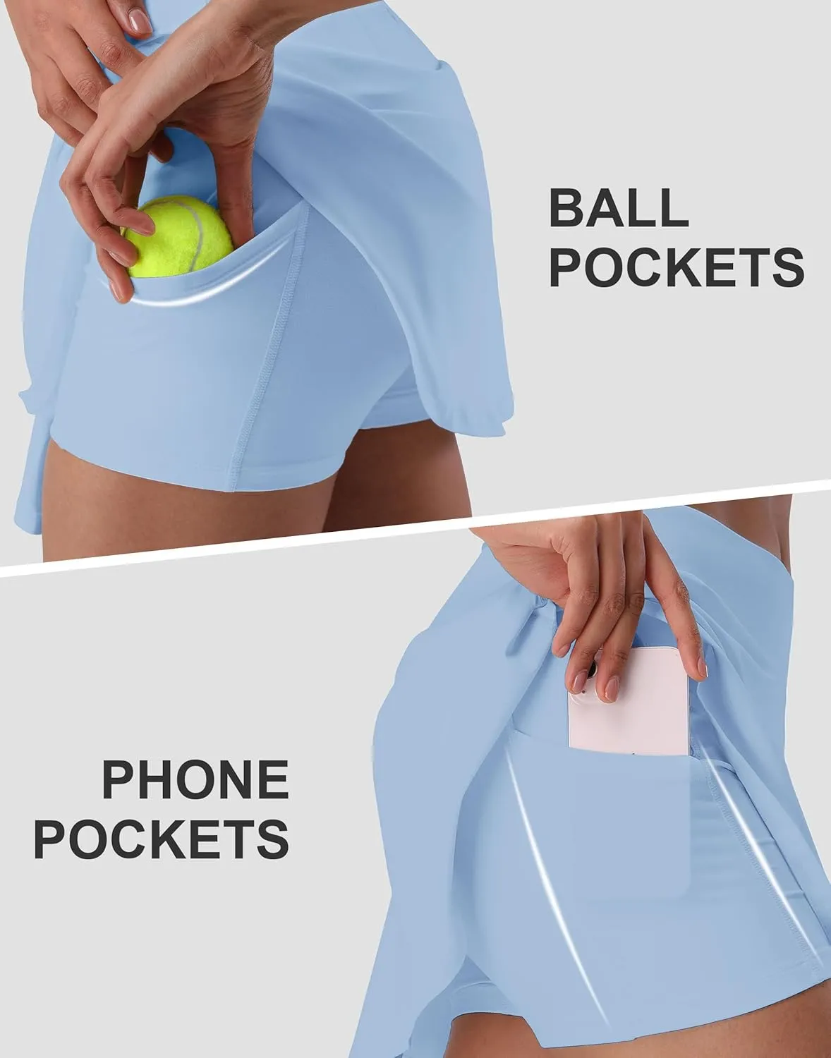 Pioneer Camp Women's 14" Tennis Skirts High Waisted Athletic Golf Skort with Shorts 3 Pockets for Pickleball Workout Running