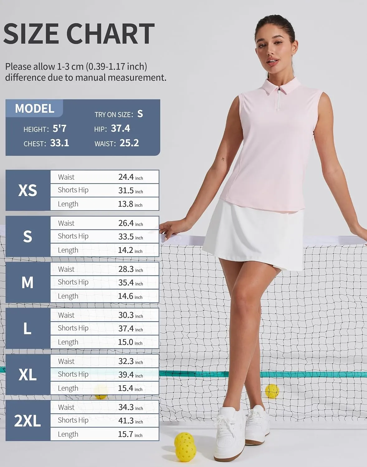 Pioneer Camp Women's 14" Tennis Skirts High Waisted Athletic Golf Skort with Shorts 3 Pockets for Pickleball Workout Running