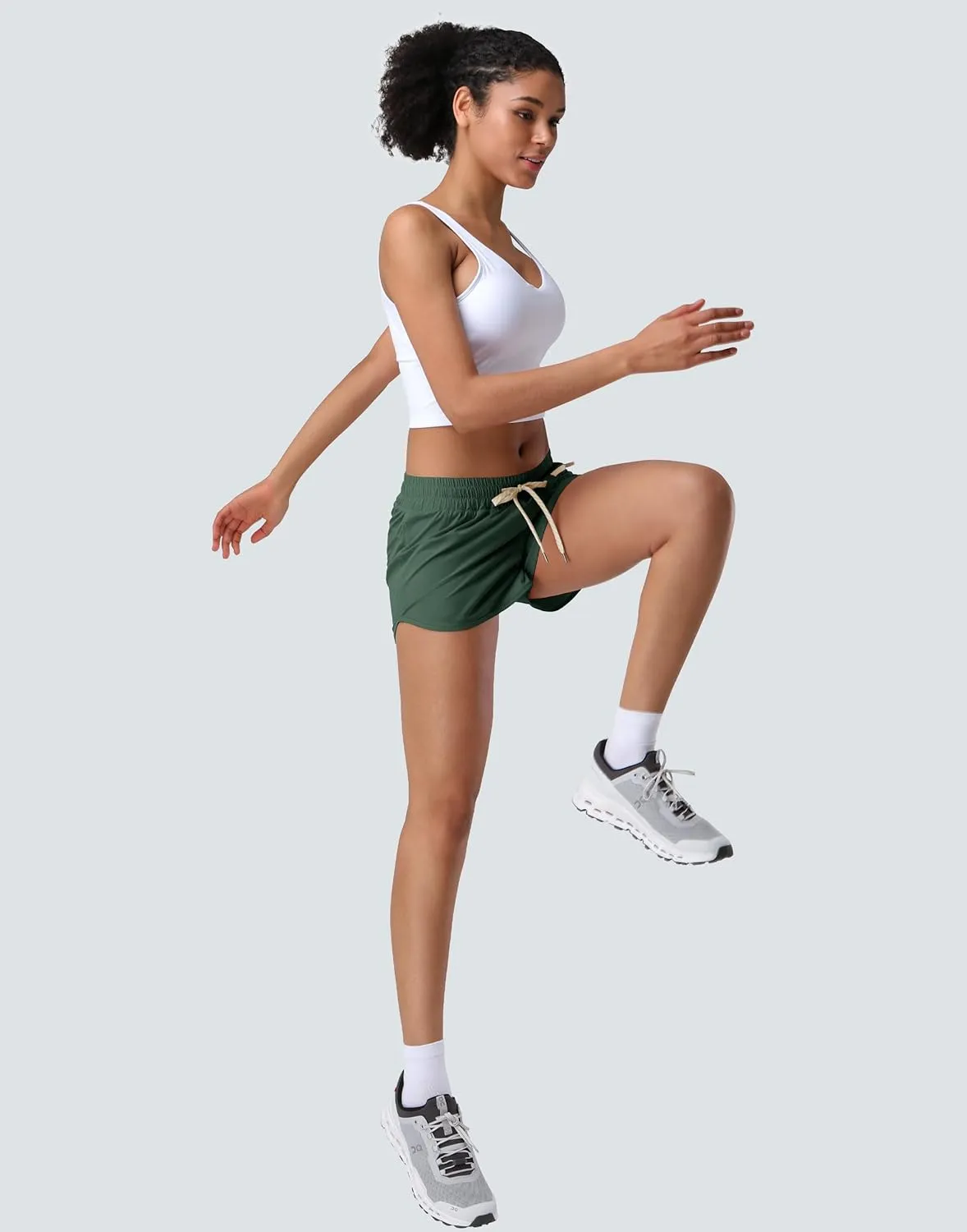 Pioneer Camp Womens Athletic Shorts with Liner 4" Quick Dry Running Gym Shorts Workout Stretchy Active Shorts with Zip Pocket