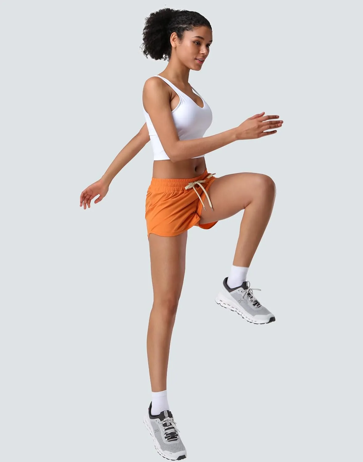 Pioneer Camp Womens Athletic Shorts with Liner 4" Quick Dry Running Gym Shorts Workout Stretchy Active Shorts with Zip Pocket