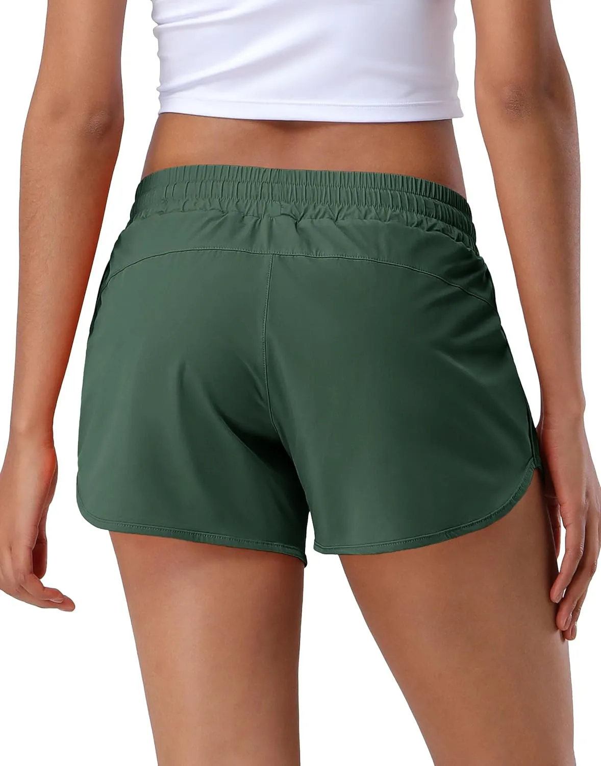 Pioneer Camp Womens Athletic Shorts with Liner 4" Quick Dry Running Gym Shorts Workout Stretchy Active Shorts with Zip Pocket