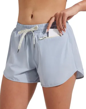 Pioneer Camp Womens Athletic Shorts with Liner 4" Quick Dry Running Gym Shorts Workout Stretchy Active Shorts with Zip Pocket