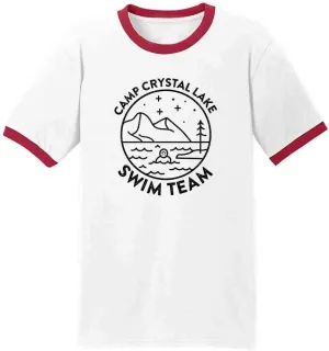 Pop Threads Camp Crystal Lake Swim Team Halloween Horror Graphic Tee T-Shirt for Men