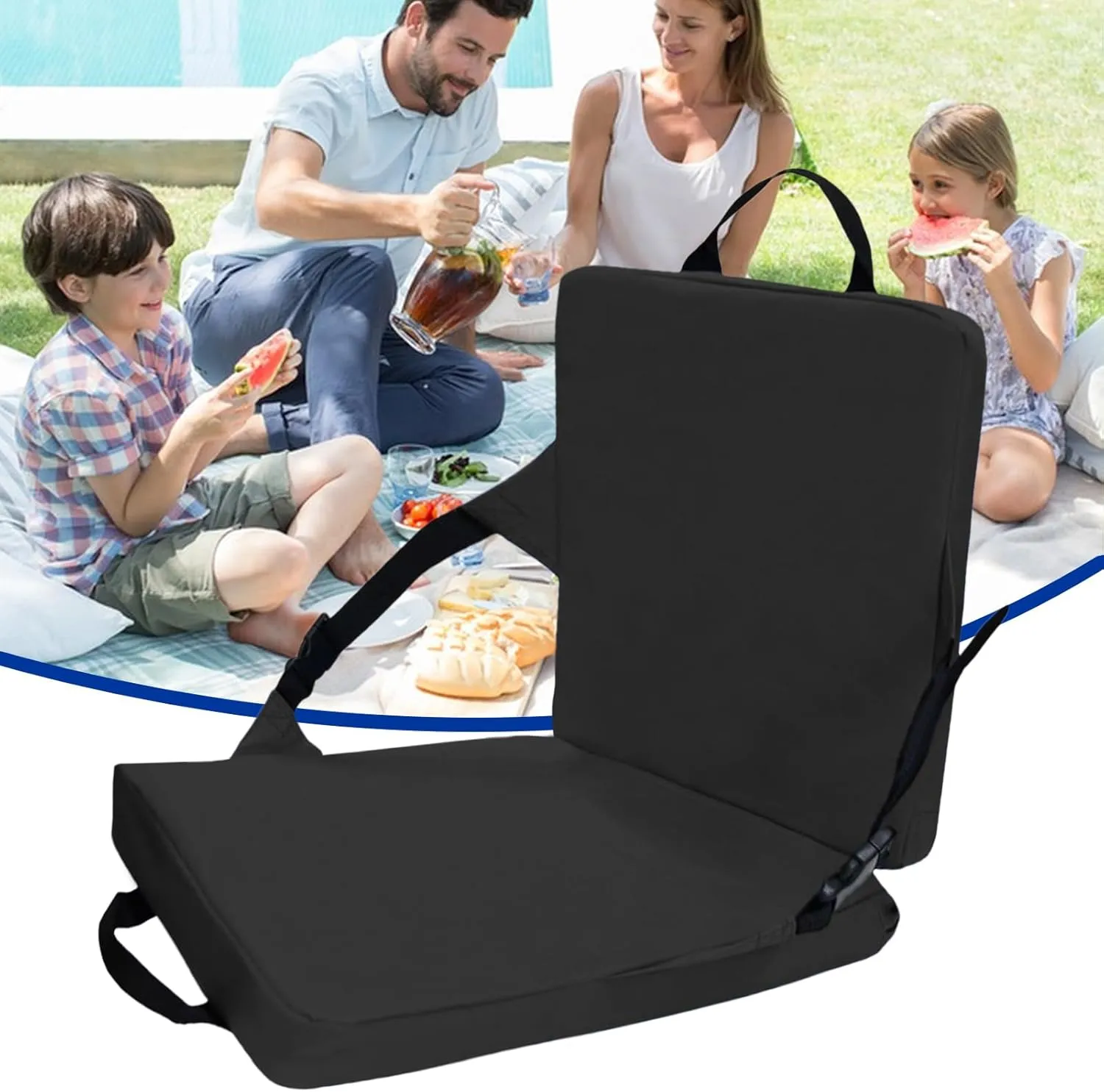 Portable Bleacher Chair - Stadium Backrest Cushion, Folding Pad | Floor Support for Baseball Viewing, Outdoor Tailgate Setup, Kayak Seat Use, Beach Picnic Rest, Football Game Travel Comfort
