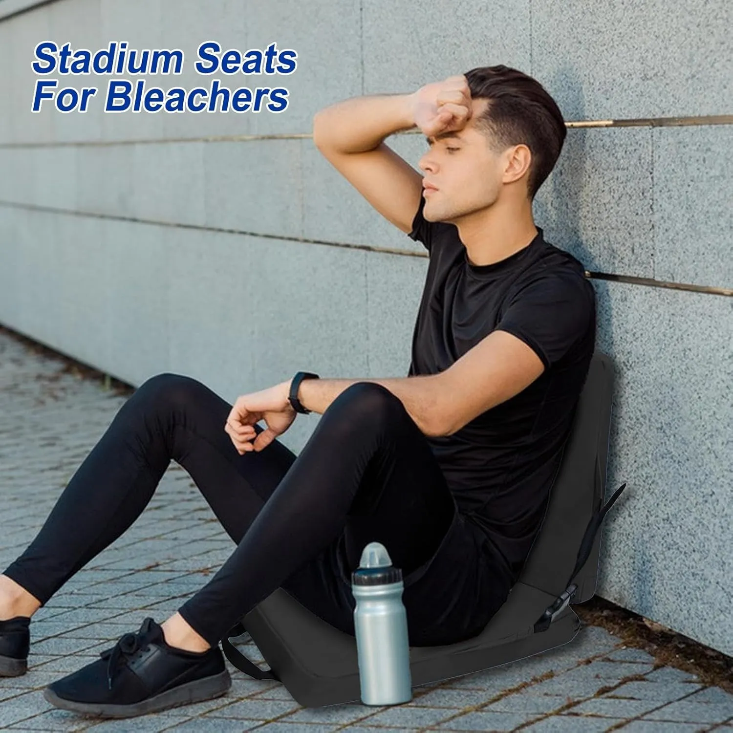 Portable Bleacher Chair - Stadium Backrest Cushion, Folding Pad | Floor Support for Baseball Viewing, Outdoor Tailgate Setup, Kayak Seat Use, Beach Picnic Rest, Football Game Travel Comfort