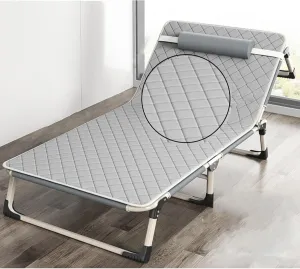 Portable Folding Adult Bed,Adult Folding Bed, Folding Camping Cots for Adults, 4 Positions Adjustable Reclining Folding Camping Cot, Travel Bed with Removable Pillow for Guest Sleeping HOM