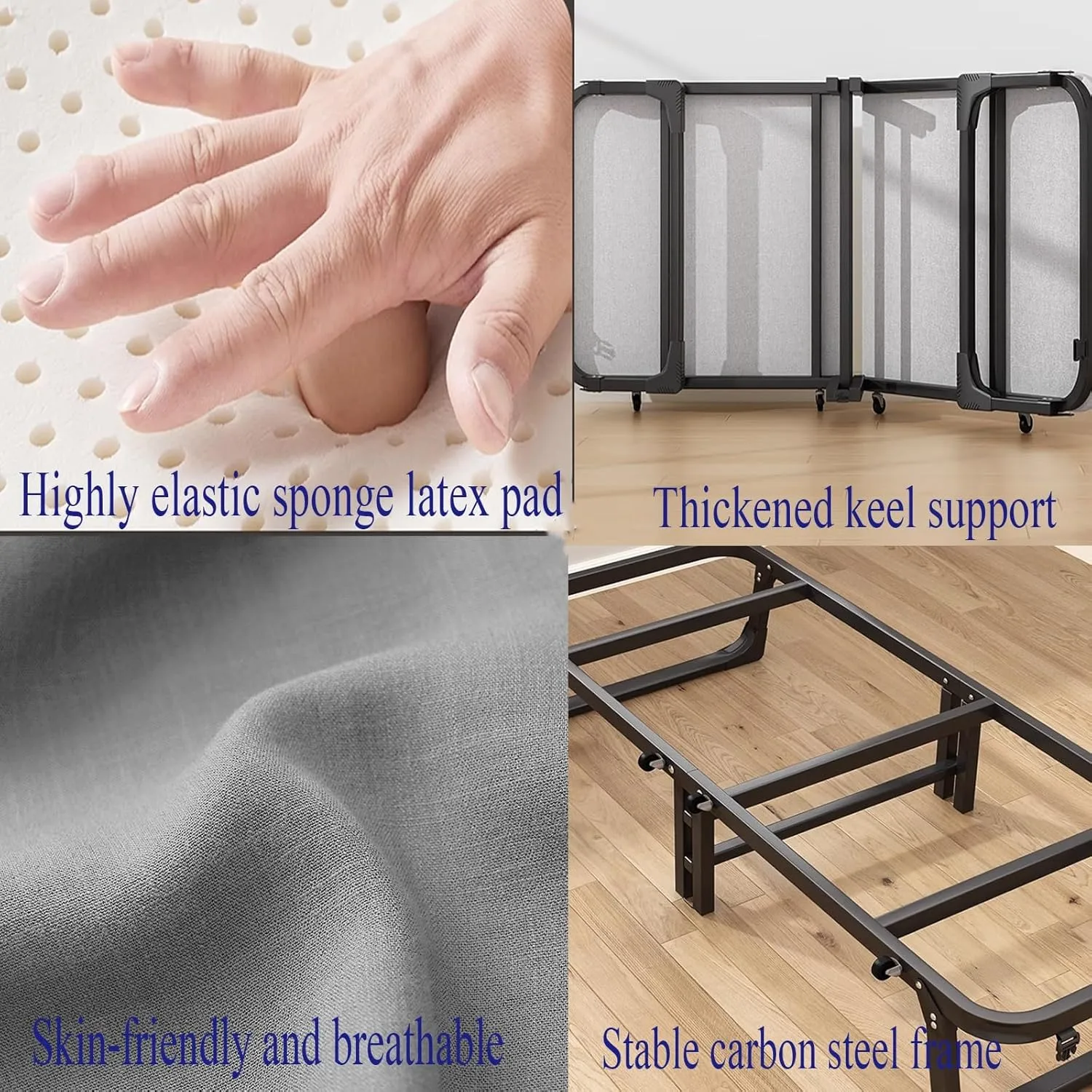 Portable Folding Bed with Mattress for Adults, Folding Camping Cot Bed for Adults, Portable Sleeping Bed for Camp Office Use Outdoor Cot Bed for Traveling(90cm), IACSHYPPA-90CM