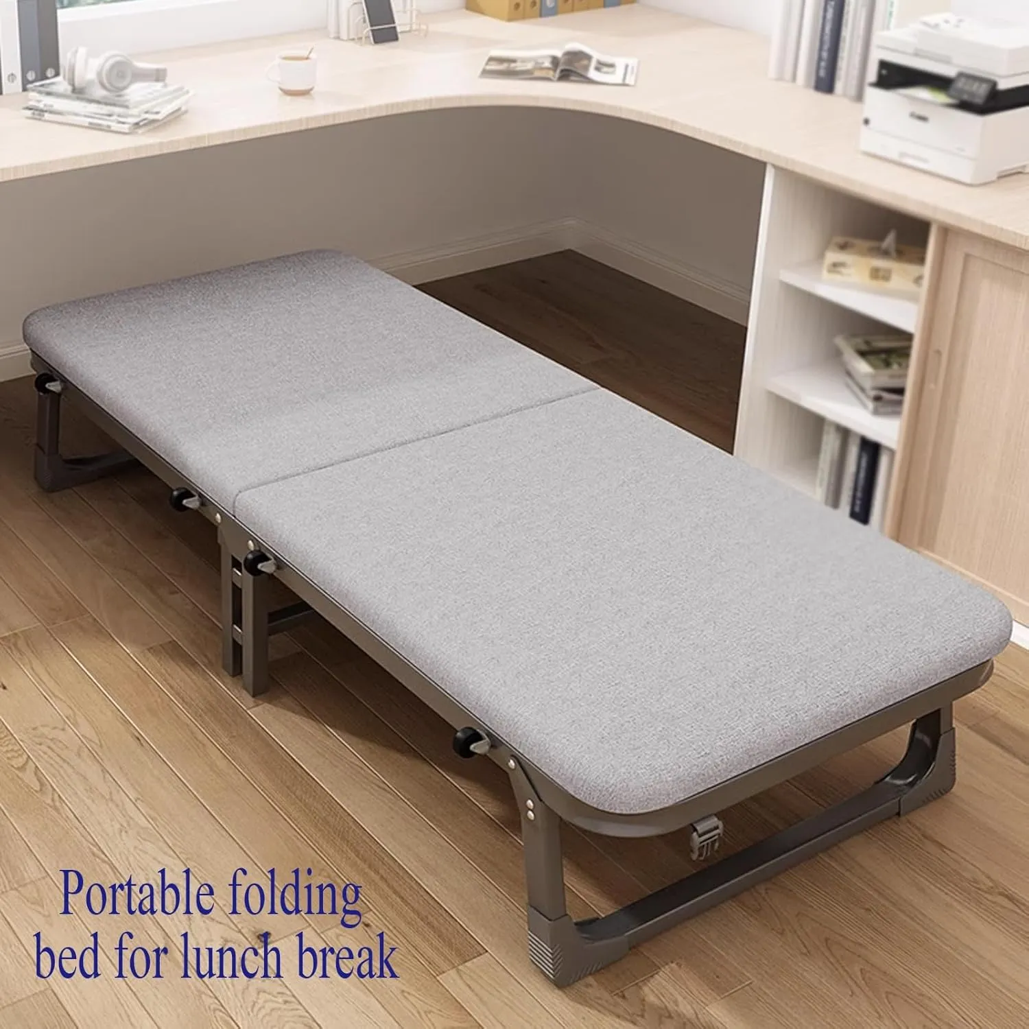 Portable Folding Bed with Mattress for Adults, Folding Camping Cot Bed for Adults, Portable Sleeping Bed for Camp Office Use Outdoor Cot Bed for Traveling(90cm), IACSHYPPA-90CM