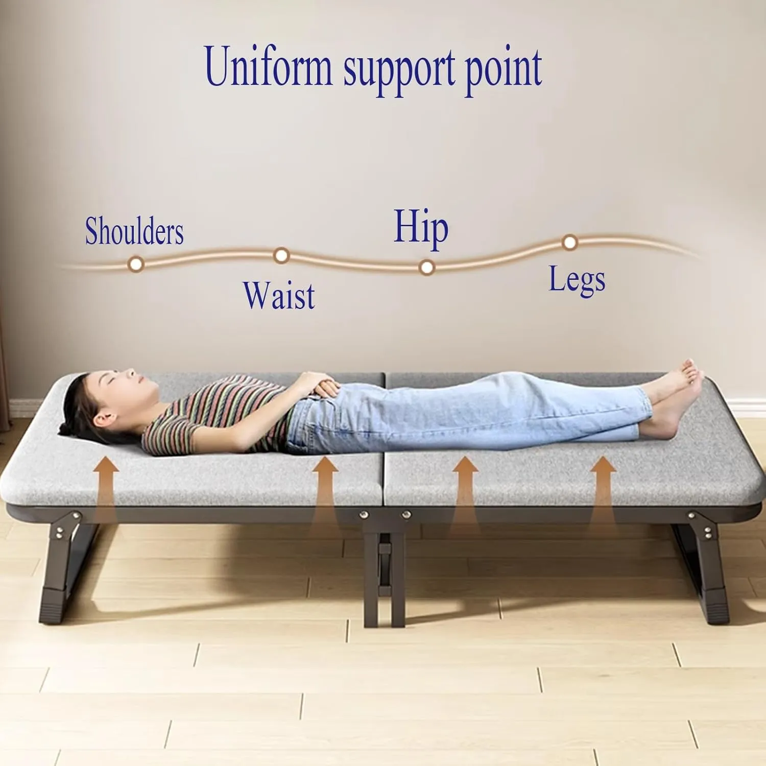 Portable Folding Bed with Mattress for Adults, Folding Camping Cot Bed for Adults, Portable Sleeping Bed for Camp Office Use Outdoor Cot Bed for Traveling(90cm), IACSHYPPA-90CM