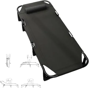 Portable Folding Camping Cot, Adjustable 4-Position Adults Folding Bed with Pillow, Sleeping Cots with Storage Bag, 75cm Extra Wide Bed Surface, Holds Up to 440 Lbs