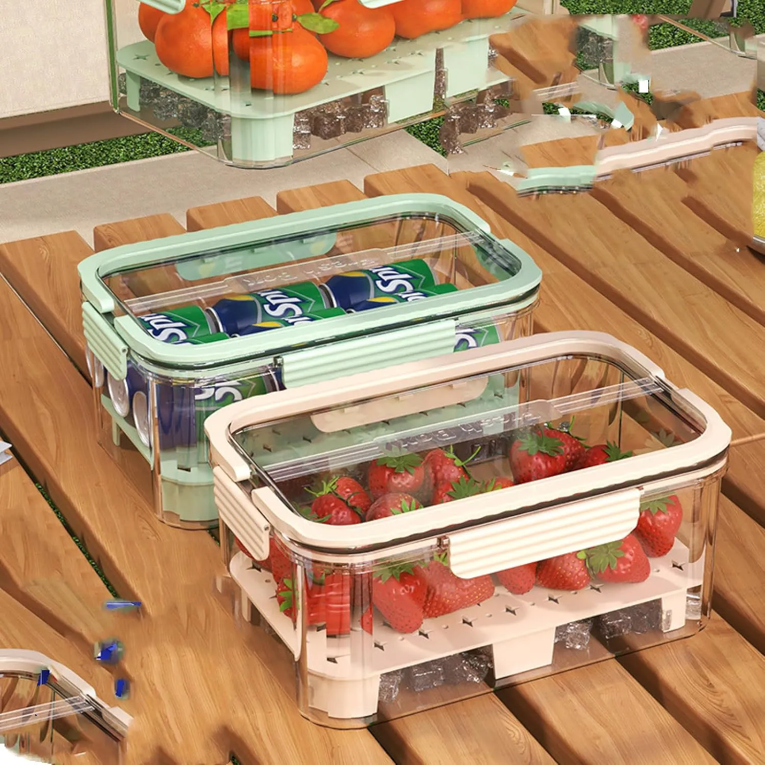 Portable Fresh-keeping Box, Outdoor Spring Outing, Large Capacity Food-grade Bento Box, Student Fruit Sealed Storage Box