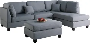Poundex Upholstered Sofas/Sectionals/Armchairs, Grey