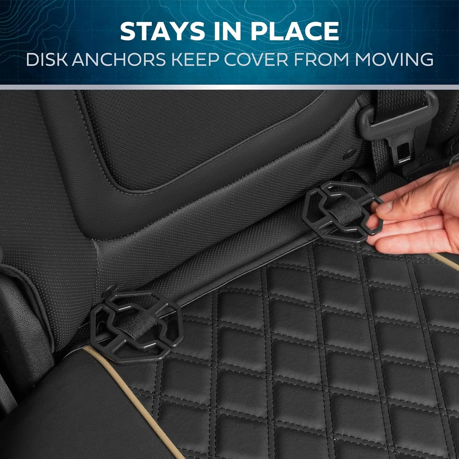 Prestige Faux Leather Seat Covers - Semi-Custom Fit Car Seat Covers Full Set - Seat Covers for Trucks & SUV PU Leather Car Seat Covers - 2 Front Seat Interior Covers & 1 Back Bench Seat Cover