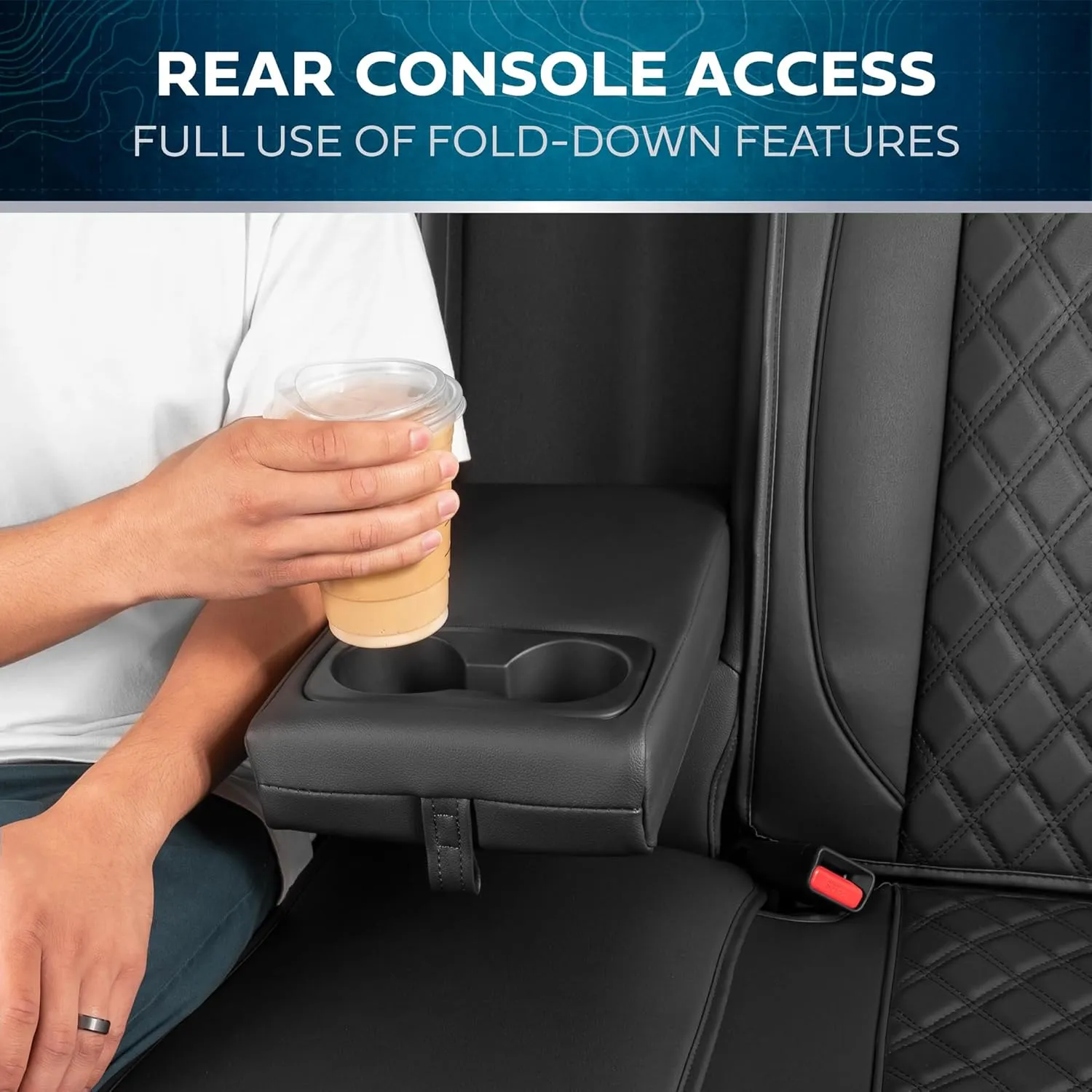 Prestige Premium Seat Covers, Semi-Custom Fit Car Seat Covers Full Set, Automotive Interior Cover for Car Truck Van SUV, Made with Faux Leather for Superior Feel & Durability - Black