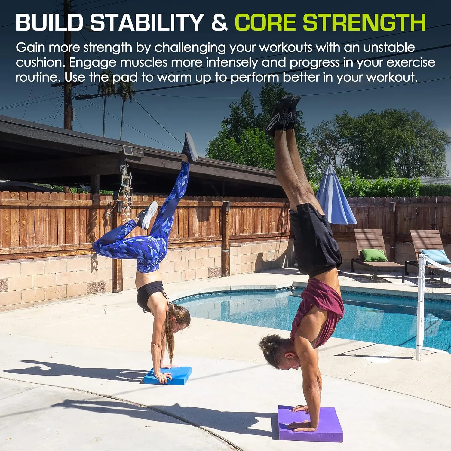 ProsourceFit Exercise Balance Pad – Large Cushioned Non-Slip Foam Mat & Knee Pad for Fitness, Stability Training, Physical Therapy, Yoga