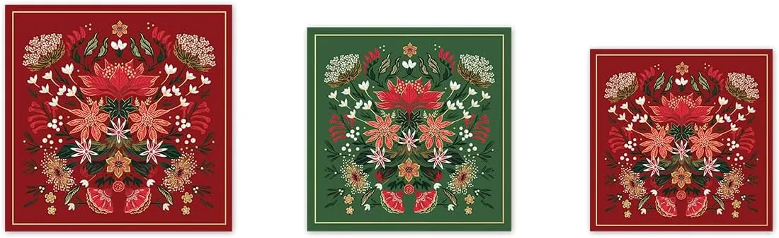 Punch Studio Christmas Garden Square Box Set of Three (50530N)
