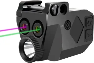 Purple and Green/Green and Red Laser Light Combo, 500 Lumens Laser Beams for Guns, Red Green Laser Sights with Weaponlight Tactical Strobe Handgun Lights