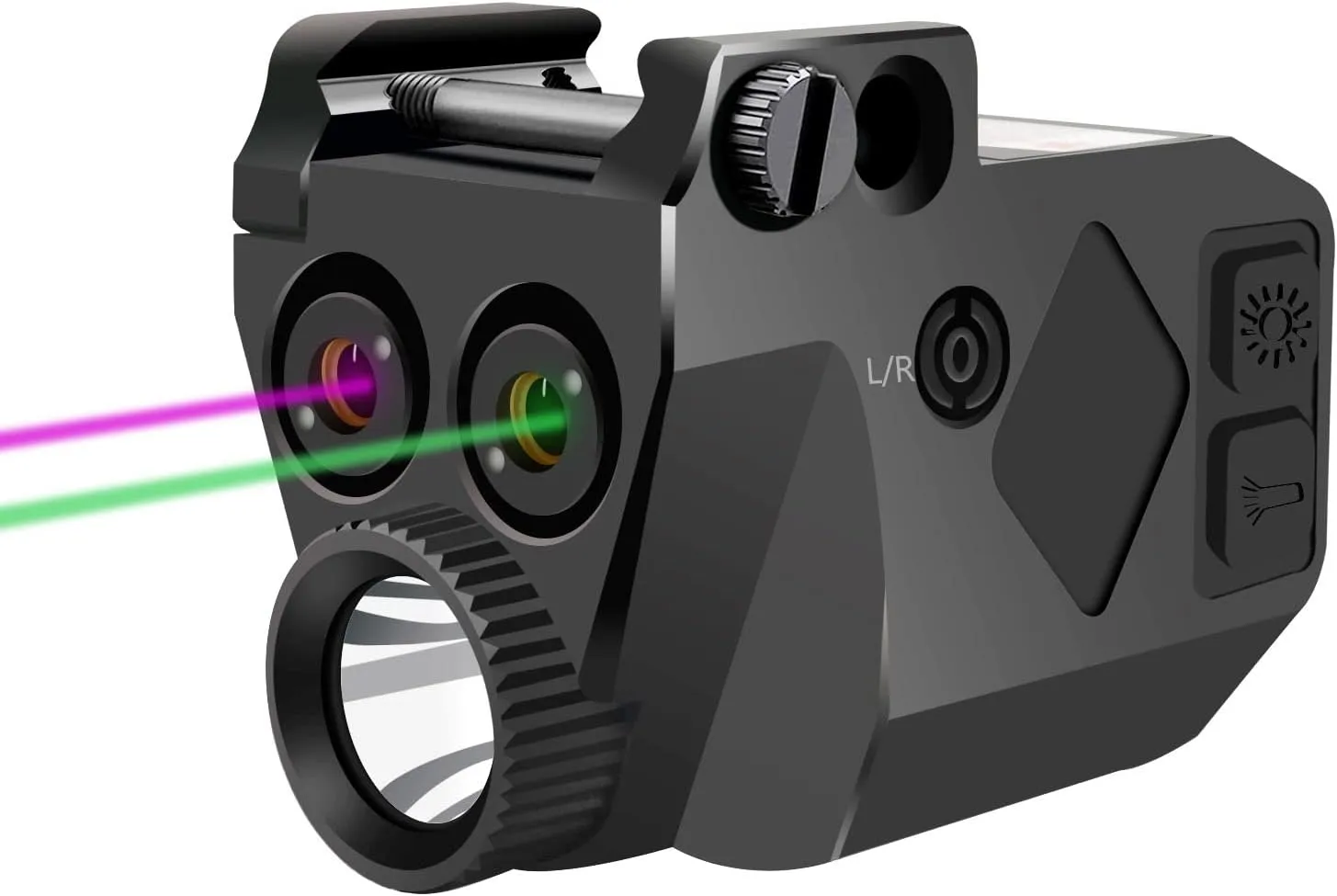 Purple and Green/Green and Red Laser Light Combo, 500 Lumens Laser Beams for Guns, Red Green Laser Sights with Weaponlight Tactical Strobe Handgun Lights