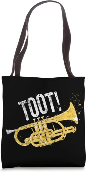 "Toot!" A Brass Band Joke for Cornet Player A Funny Cornet Tote Bag
