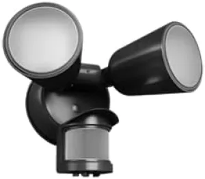 RAB LU160 Luminator Field-Adjustable Motion Sensing Floodlight, 3000K-5000K, Integrated Photocell (Black)