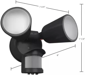 RAB LU160 Luminator Field-Adjustable Motion Sensing Floodlight, 3000K-5000K, Integrated Photocell (Bronze)