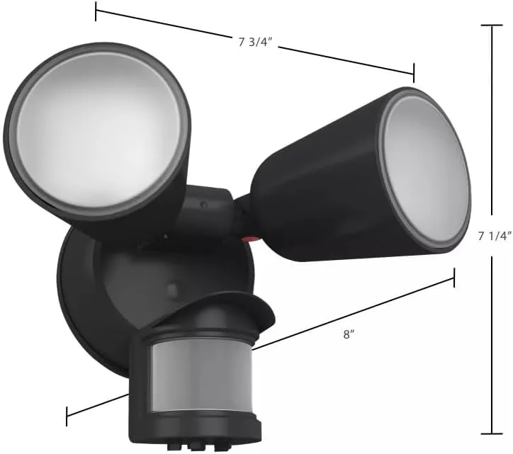 RAB LU160 Luminator Field-Adjustable Motion Sensing Floodlight, 3000K-5000K, Integrated Photocell (Bronze)