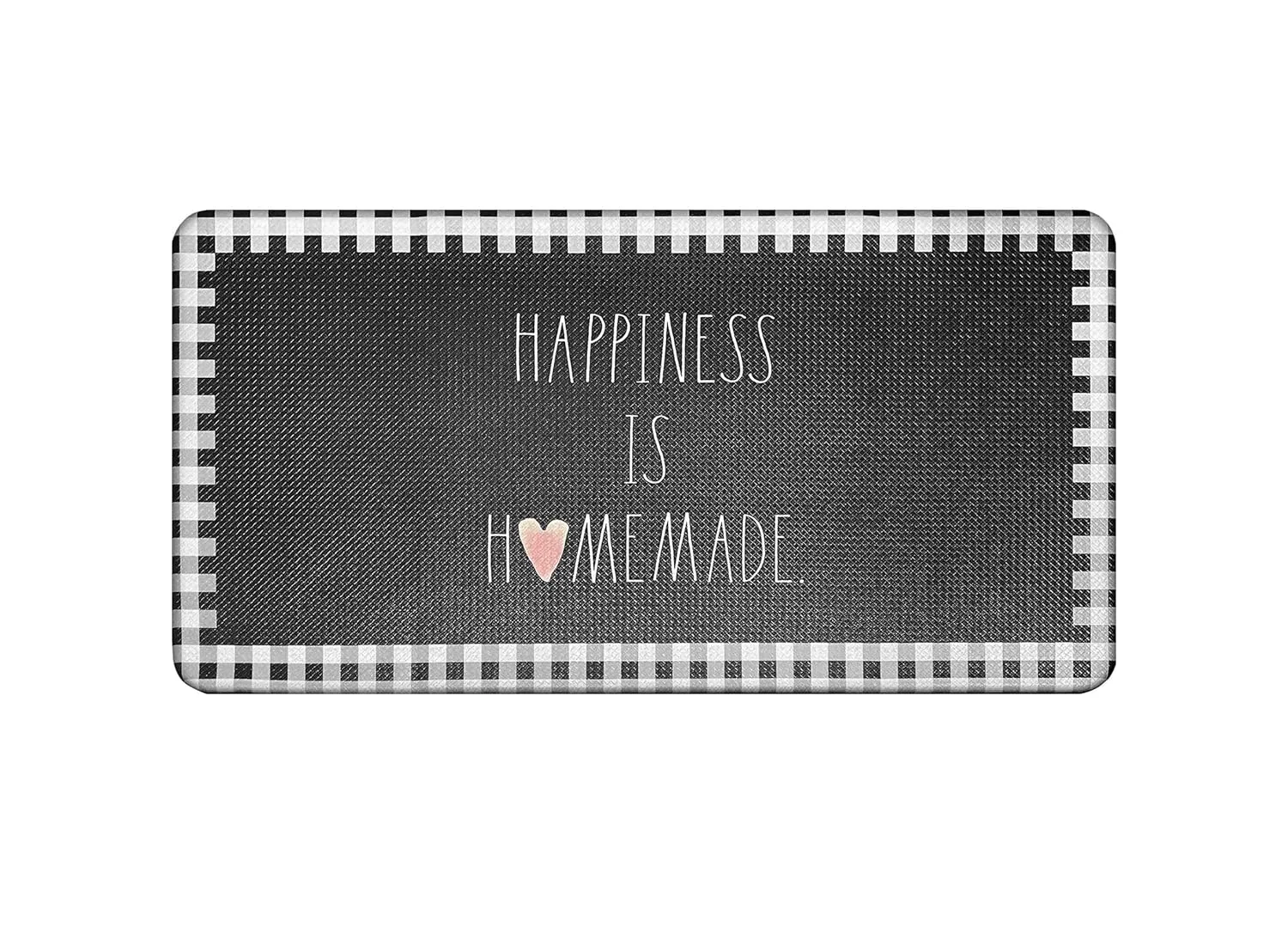 Rae Dunn Anti Fatigue Mat for Standing ‘Happiness is Homemade’ - 20 Inch x 30 Inch - Cushion Foam Rubber Kitchen Mat for Floor - Non Skid Non Slip Pad for Back Pain, Knee Support, Foot Comfort