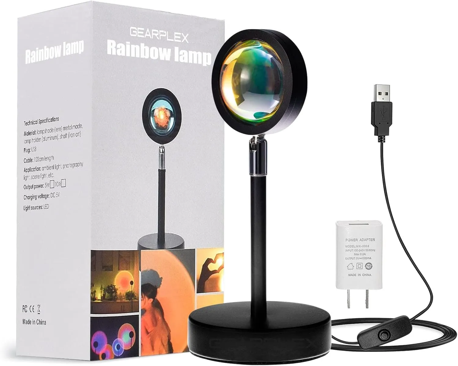 Rainbow Lamp Projector for Home Décor & Photography Ambient LED Night Light Lamp - 180-Degree Rotating Romantic UFO Rainbow Lamp for Bedroom Living Room Selfies Christmas Home Parties