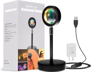 Rainbow Lamp Projector for Home Décor & Photography Ambient LED Night Light Lamp - 180-Degree Rotating Romantic UFO Rainbow Lamp for Bedroom Living Room Selfies Christmas Home Parties