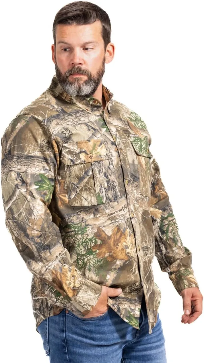 Realtree Men’s Long Sleeve Button Down Camp Shirt – Midweight, Cotton, Breathable Outdoor Shirt for Hunting and Fishing