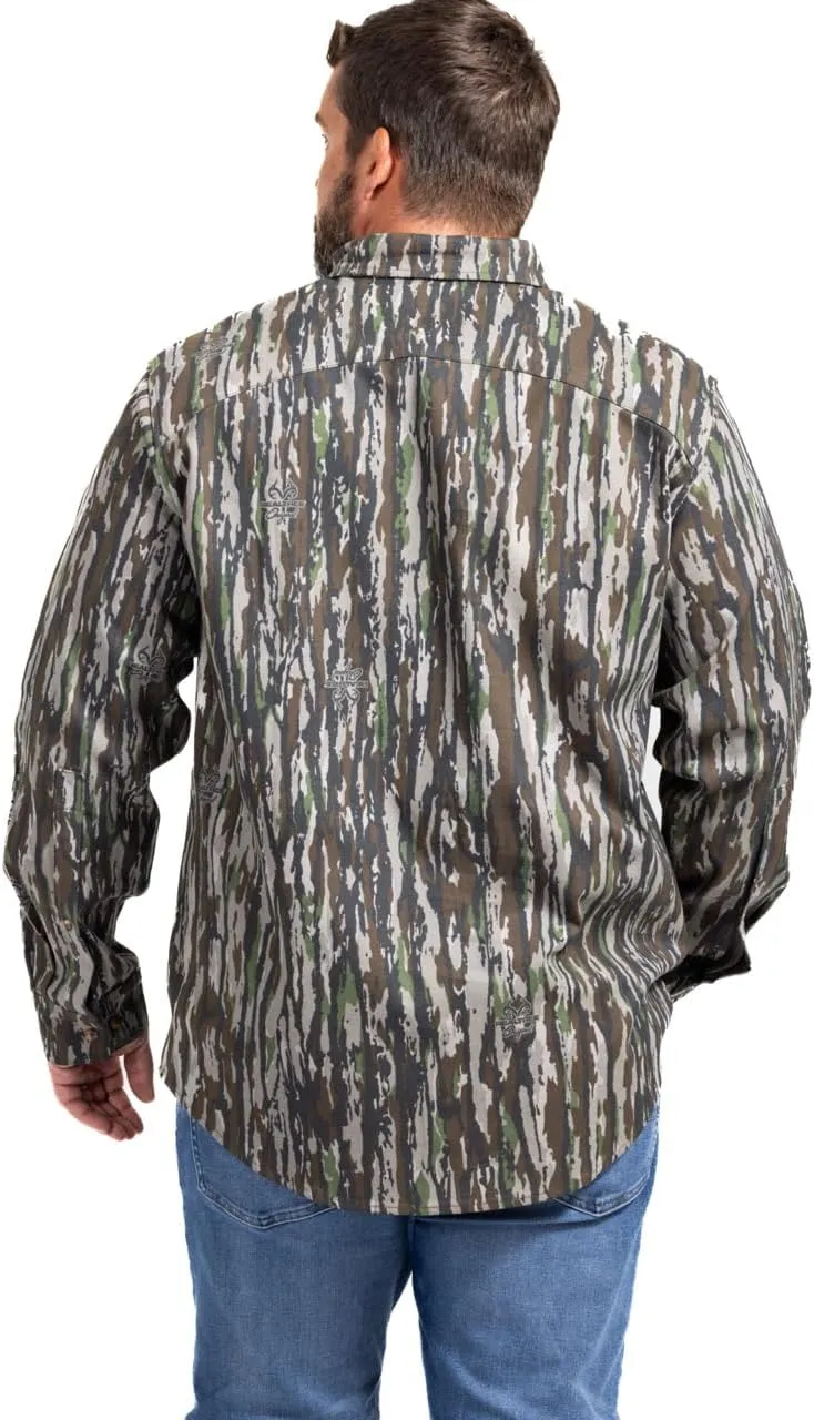 Realtree Men’s Long Sleeve Button Down Camp Shirt – Midweight, Cotton, Breathable Outdoor Shirt for Hunting and Fishing