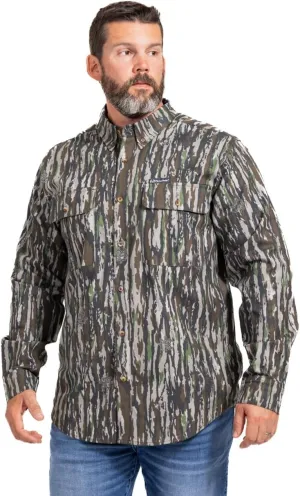 Realtree Men’s Long Sleeve Button Down Camp Shirt – Midweight, Cotton, Breathable Outdoor Shirt for Hunting and Fishing