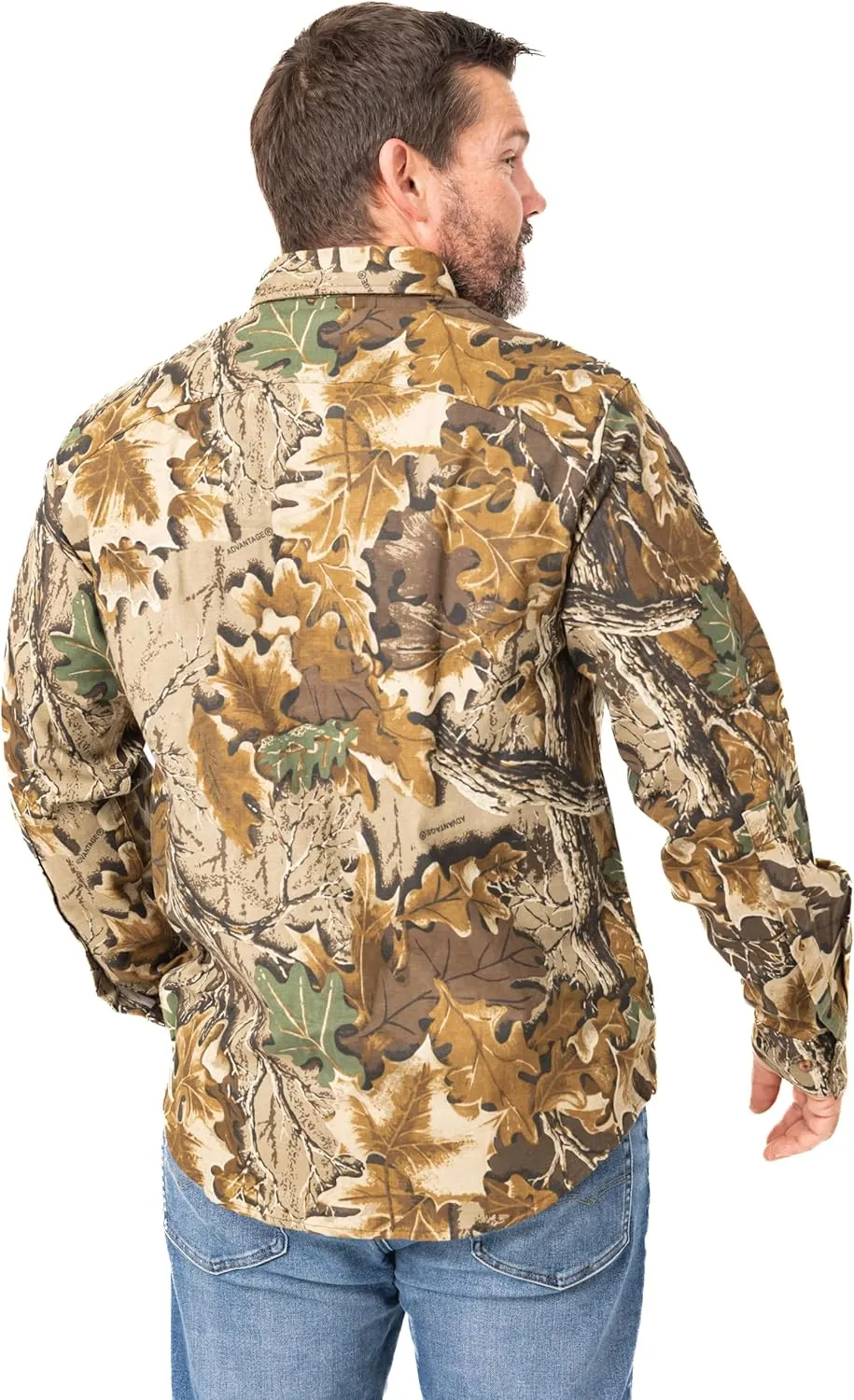 Realtree Men’s Long Sleeve Button Down Camp Shirt – Midweight, Cotton, Breathable Outdoor Shirt for Hunting and Fishing