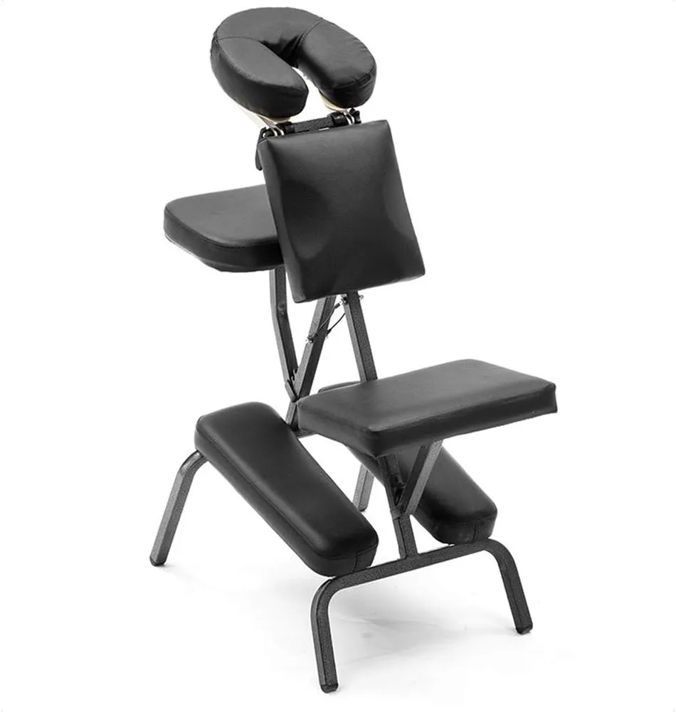 Renovation House Massage Chair Stool Black Portable High Density Sponge Folding Tattoo Beauty Therapy Chair Adjustable Metal e Suitable for Beauty Tattoo Treatment Massage Etc.
