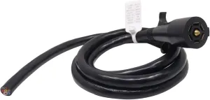Replacement 7-Way RV Style Connector with Molded Cable Cord 6FT Long - Trailer End 7 Blade Trailer Wiring Harness 10-14AWG