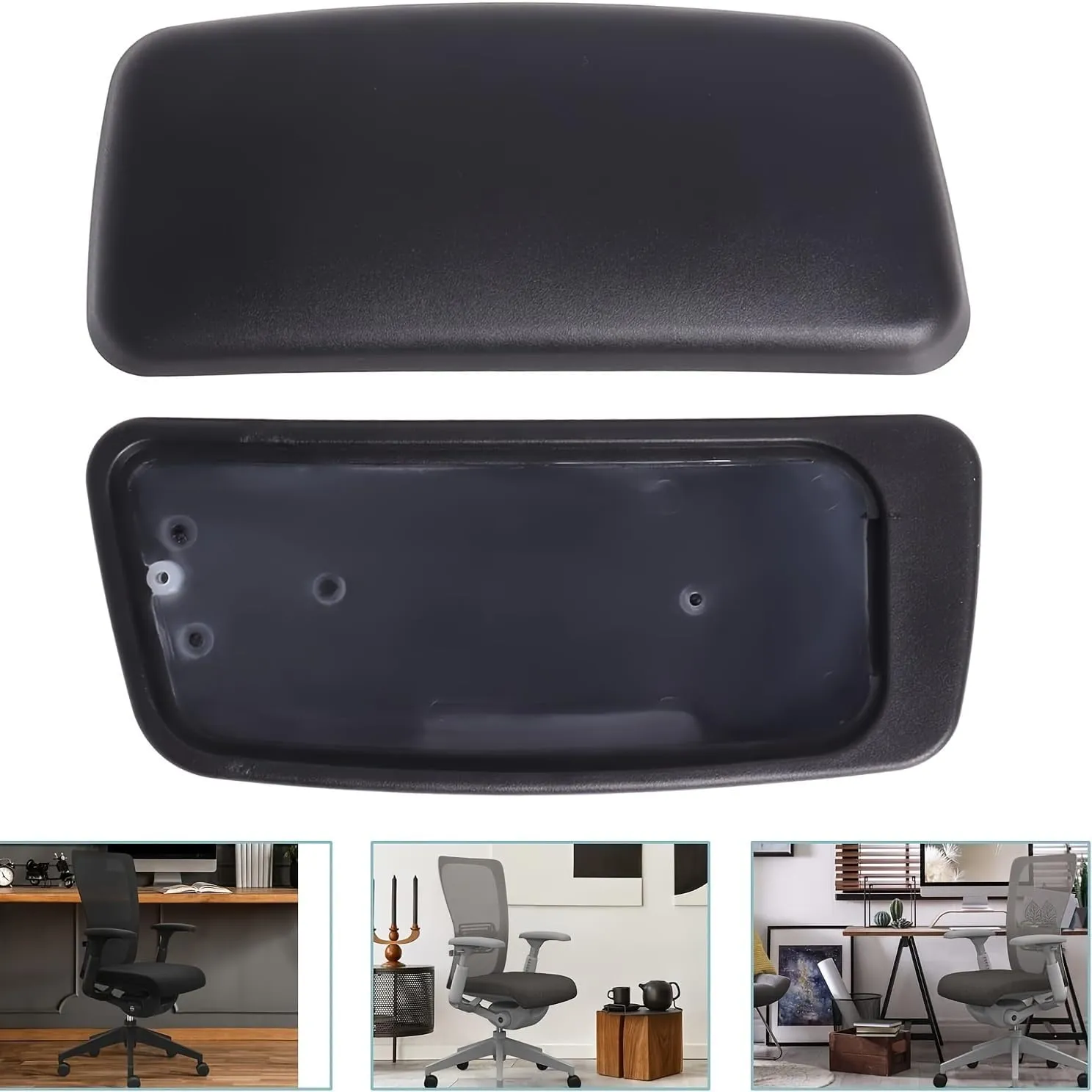 Replacement Arm Pad Caps for Haworth Zody Office Chair - 1 Pair, Black/Gray Options (Black, Pair, 1)