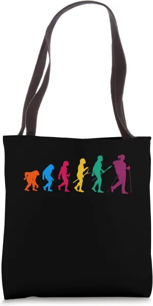 Retro Hiking Evolution For Hikers Tote Bag