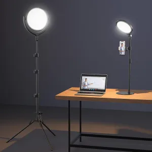 Ring Light for Online Teaching & Video Conferencing - Desktop & Adjustable Tripod Stand,Dual Light for Video Recording, Eye-Friendly Lighting with Dimmable Brightness & 3 Color Modes